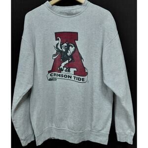 Vintage ONEITA POWER-SWEATS Oneita Crimson Tide Sweatshirt Gray Graphic Size L